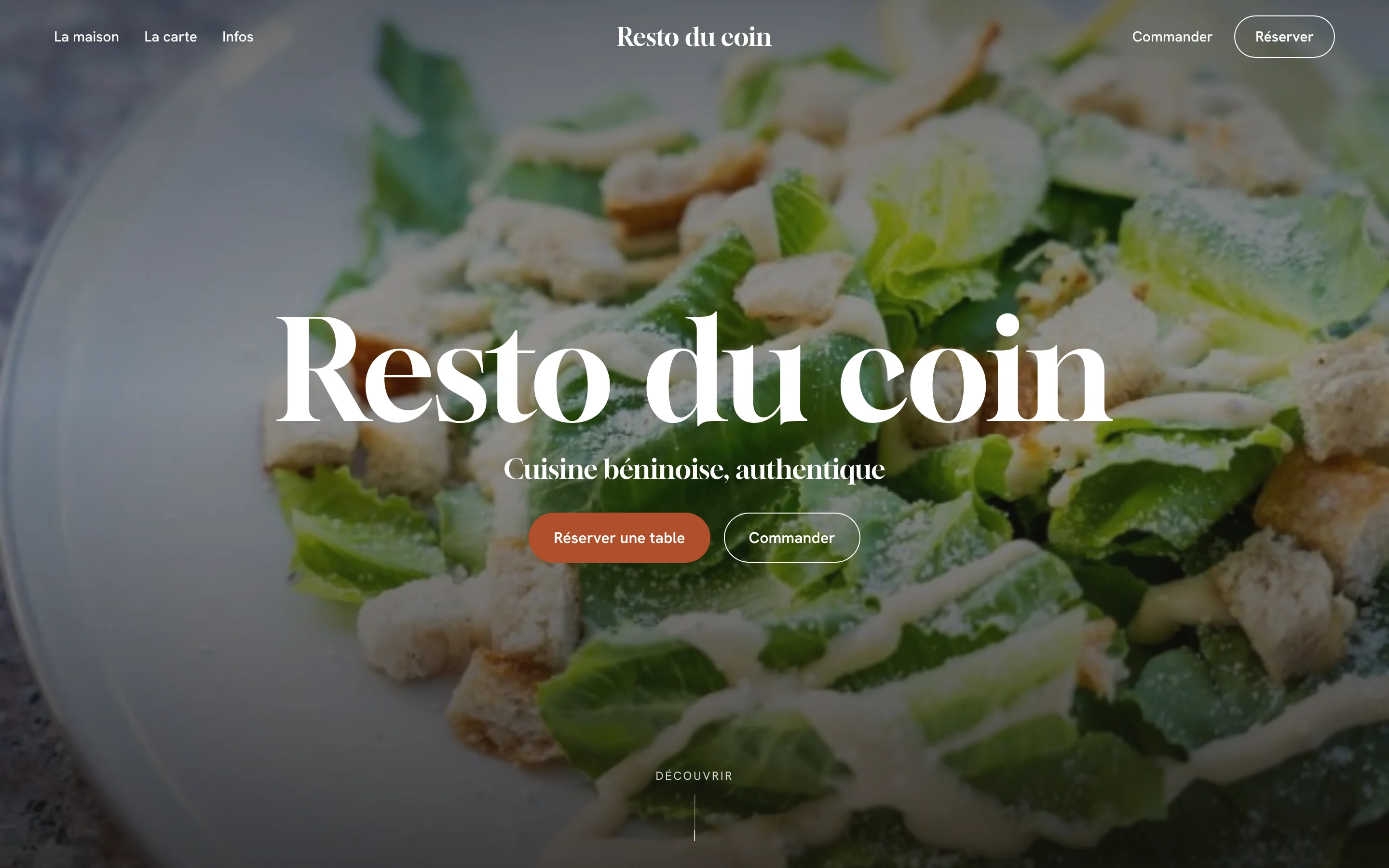 La vitrine du Resto du coin